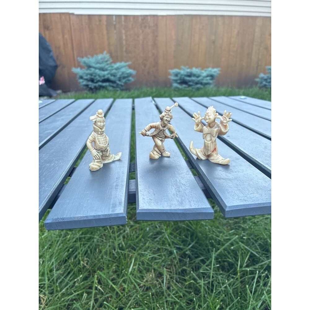 Vtg Clown Figurine Set Of 3
